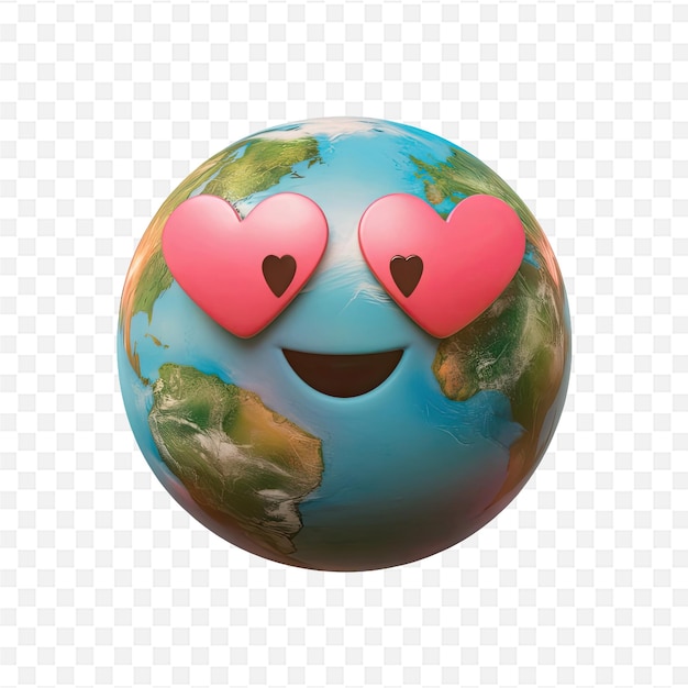 a heart shaped world with a smile and a smile on it