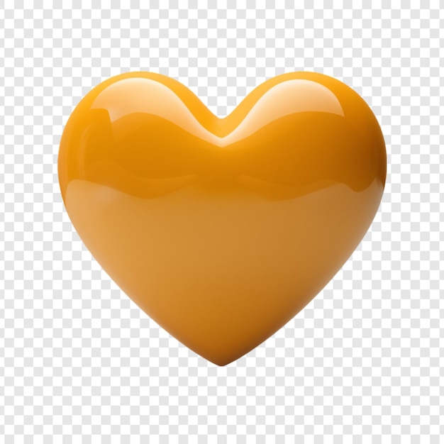 PSD a heart shaped yellow heart on a transparent background