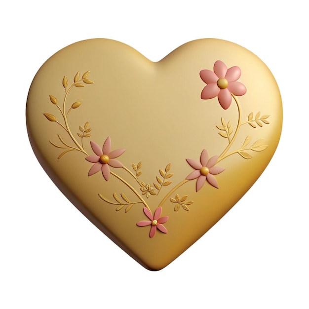 PSD a heart that has flowers on it and a heart that says quot love quot