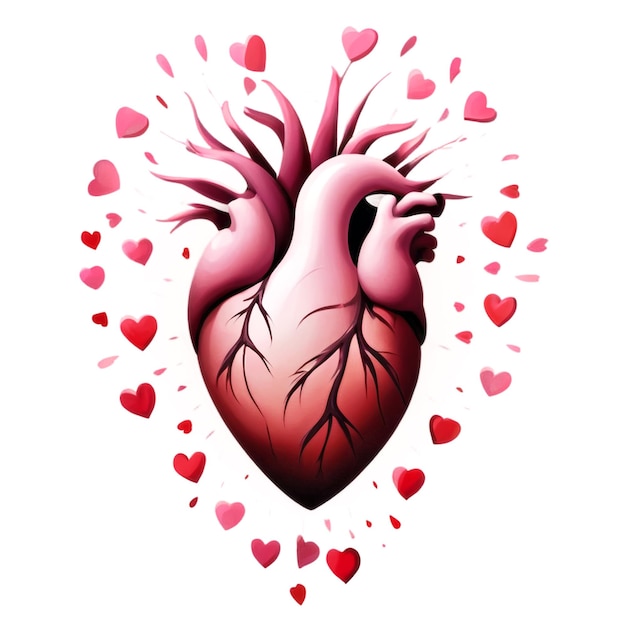 PSD heart on transparent background