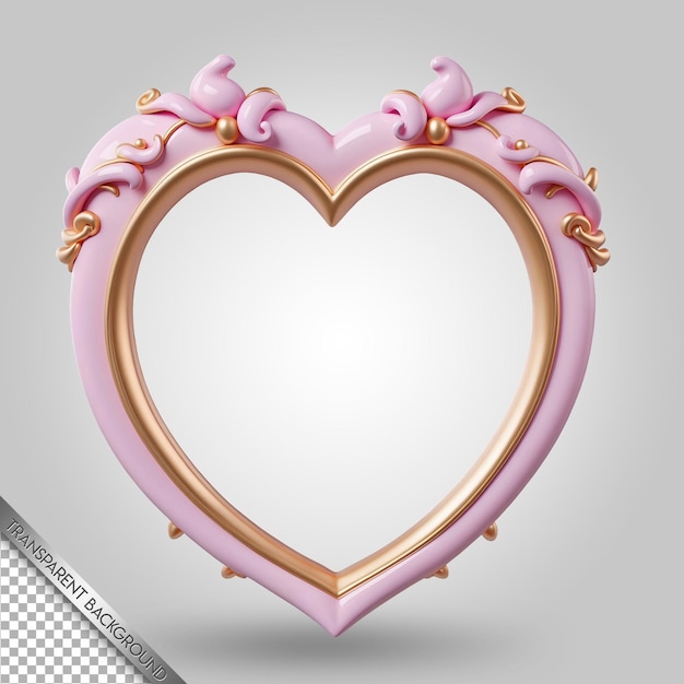 PSD a heart with a pink frame with a pink heart on it