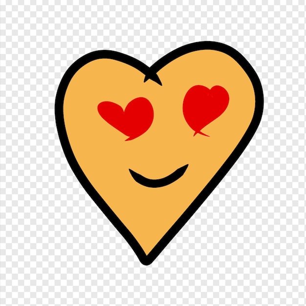 PSD heart with a smile icon transparent valentine day element