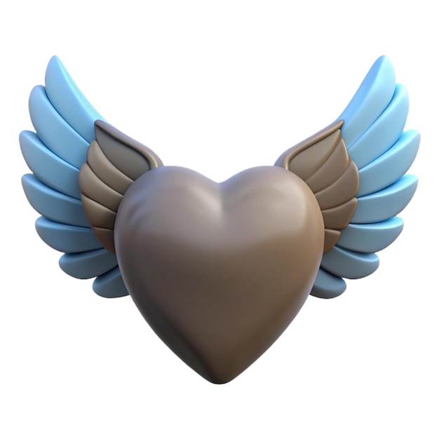 PSD a heart with wings that says quot heart quot on the front