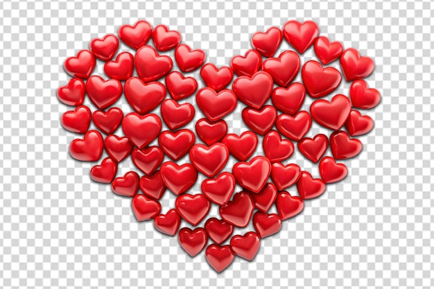 Hearts in the shape of a heart red png