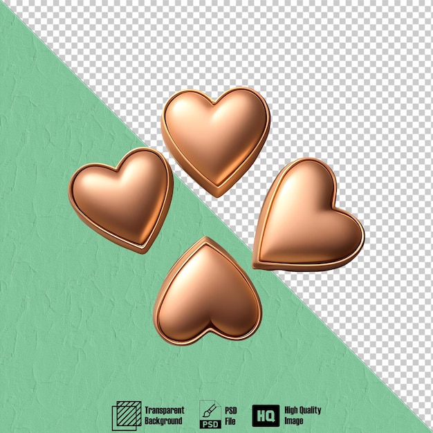 PSD hearts symbol isolated on transpatent background