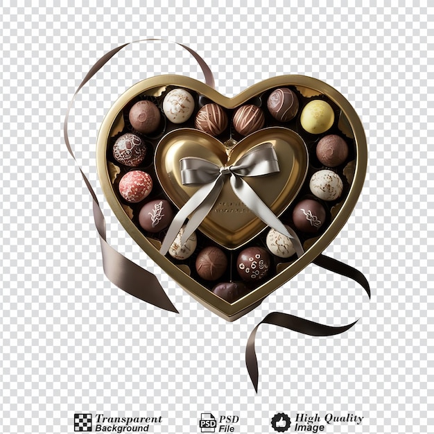 PSD a heartshaped box of assorted chocolates isolated