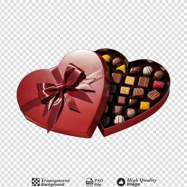 PSD a heartshaped box of assorted chocolates isolated