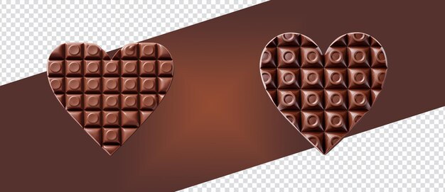 PSD heartshaped chocolate bar for valentines day