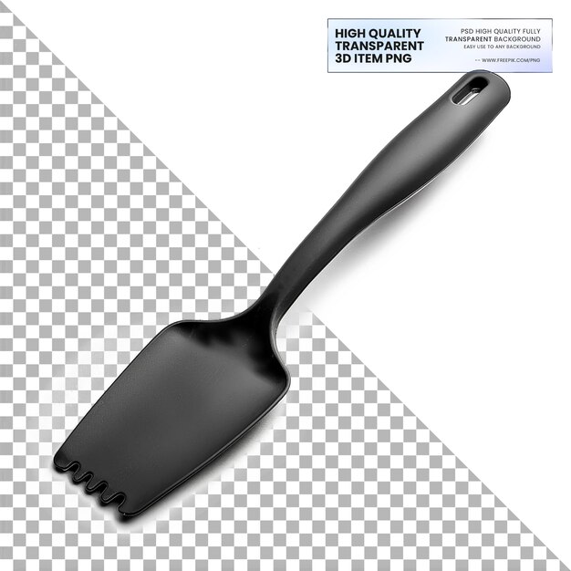 PSD heat resistant silicone spatula with flexibility on transparent background