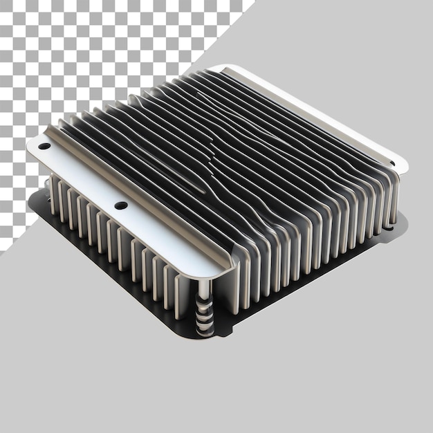 PSD heat sink on transparent background