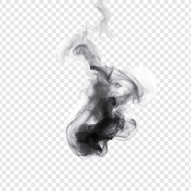 Heavy smoke isolated on transparent background