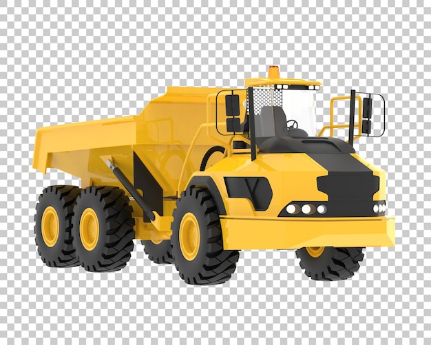 Heavy truck on transparent background 3d rendering illustration