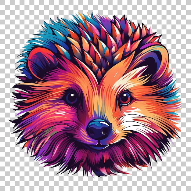 Hedgehog head illustration isolated on a transparent background