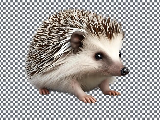 PSD a hedgehog is shown isolated on transparent background