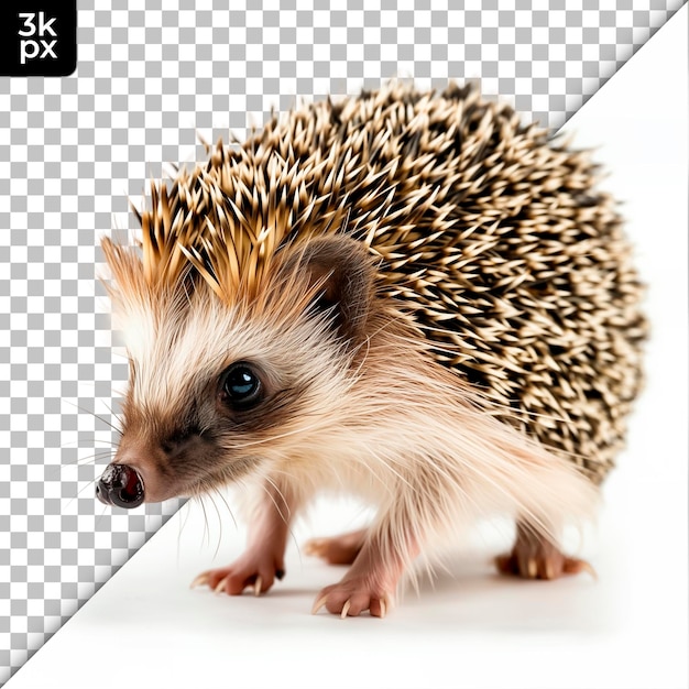 a hedgehog is standing in front of a checkered background