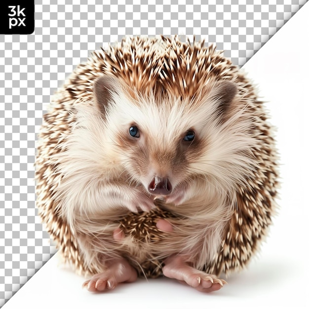 a hedgehog sits in front of an e k r r