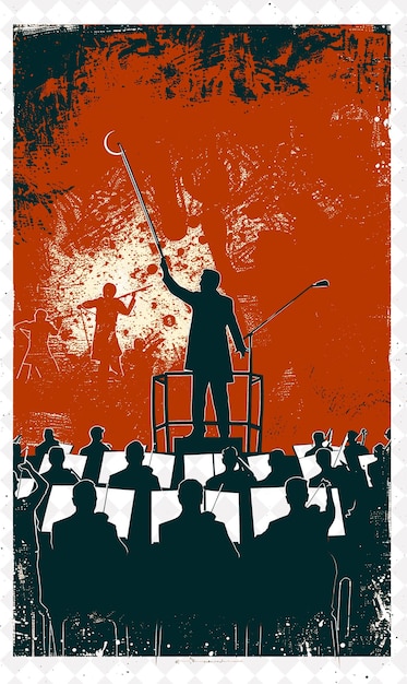 Heitor Villa Lobos Conducting an Orchestra With a Red Ganz R Brazil Scene and Culture Illustrations