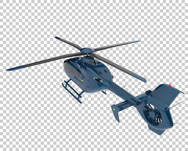 PSD helicopter on transparent background. 3d rendering - illustration