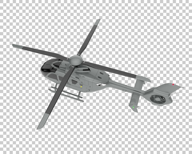 Helicopter on transparent background. 3d rendering - illustration