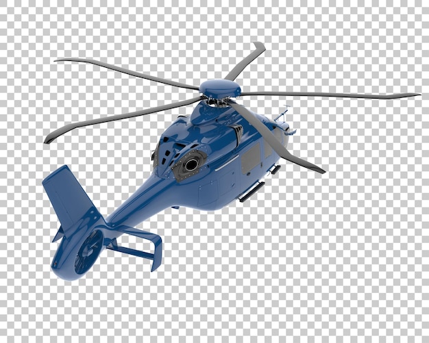 Helicopter on transparent background. 3d rendering - illustration