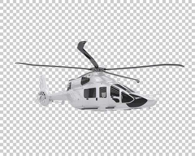 Helicopter on transparent background. 3d rendering - illustration