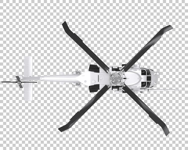 Helicopter on transparent background. 3d rendering - illustration