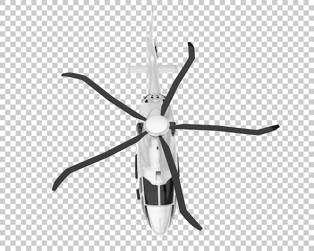 Helicopter on transparent background 3d rendering illustration