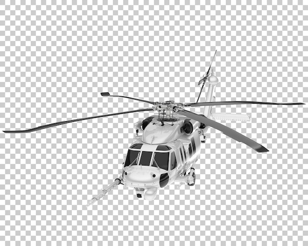 Helicopter on transparent background 3d rendering illustration