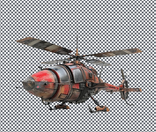 PSD a helicopter with a red and black paint on it