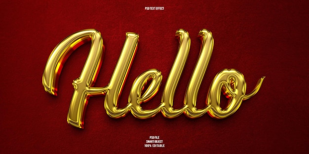 Hello 3D editable text effect