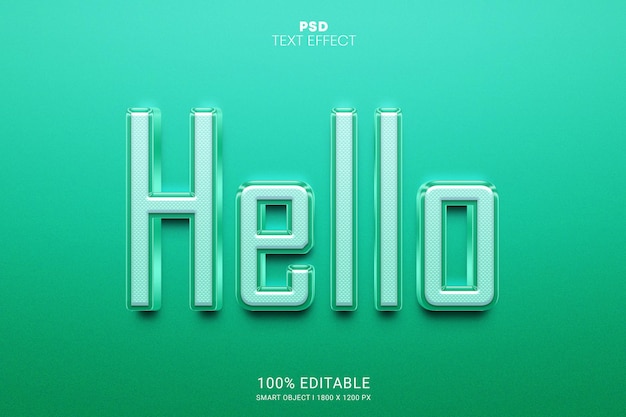 Hello 3D PSD Editable Text Effect Design