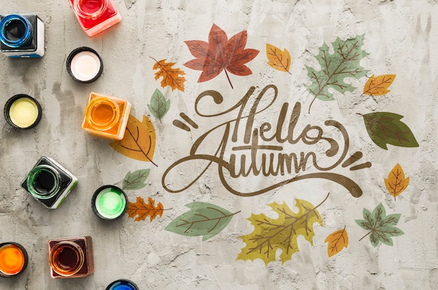 Hello autumn artistic draw concept 