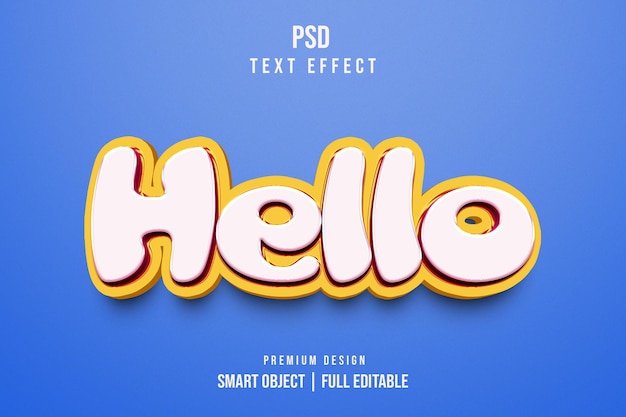 Hello Editable 3D Text Effect