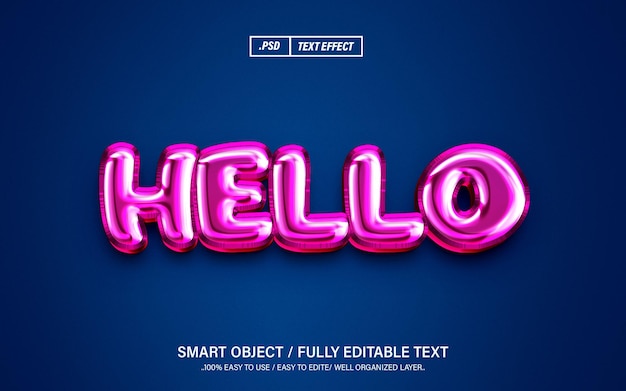 Hello PSD Editable Text Effect