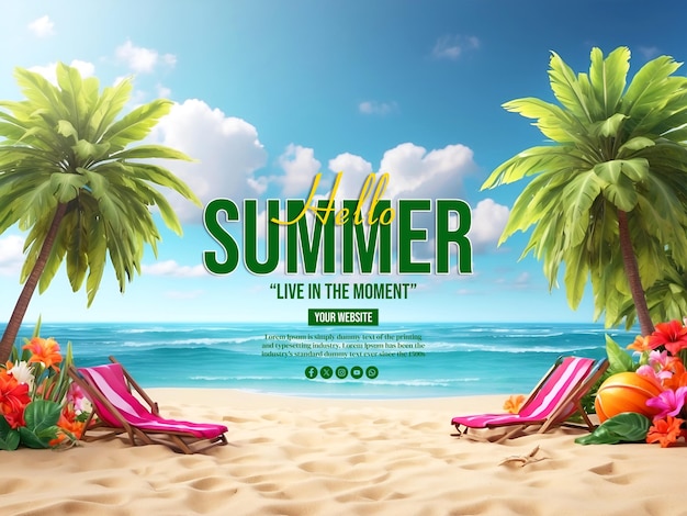 Hello Summer Social Media Banner