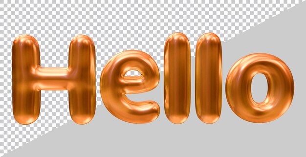 Hello text design with 3d modern effect style