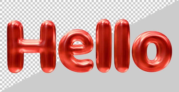 Hello text design with 3d modern effect style