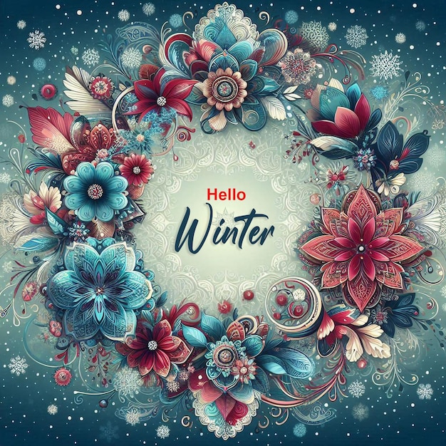 PSD hello winter background with text