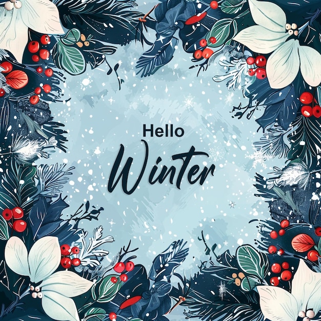 PSD hello winter background