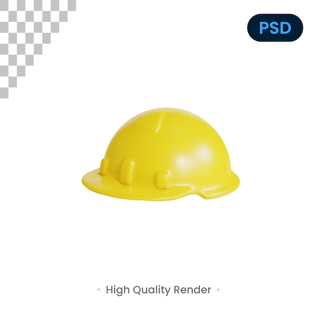 Helm Safety 3D Render Illustration Premium Psd