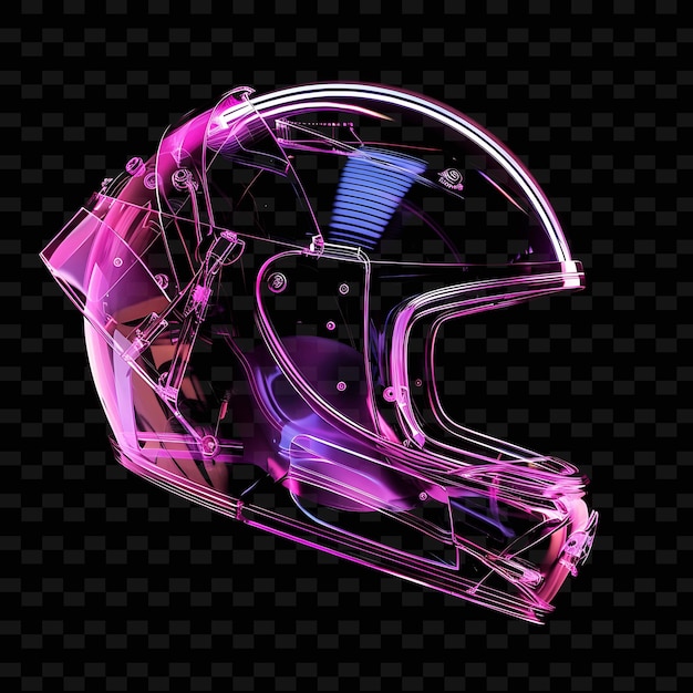 Helmet With a Protective Design Made With Clear Polycarbonat PNG Unique Neon Fashion Clothing