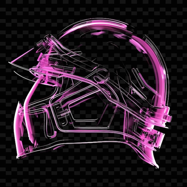 Helmet With a Protective Design Made With Clear Polycarbonat PNG Unique Neon Fashion Clothing