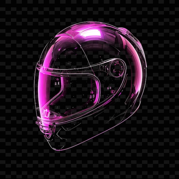 PSD helmet with a protective design made with clear polycarbonat png unique neon fashion clothing