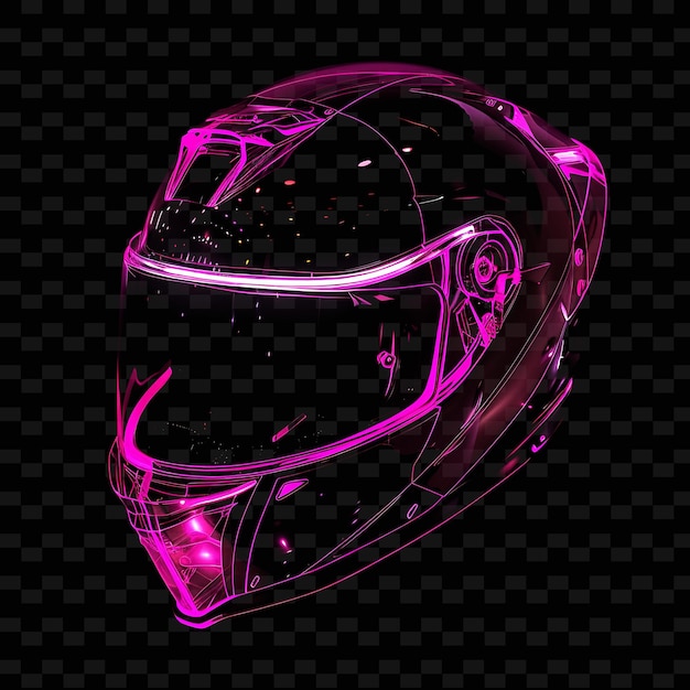 Helmet With a Protective Design Made With Clear Polycarbonat PNG Unique Neon Fashion Clothing