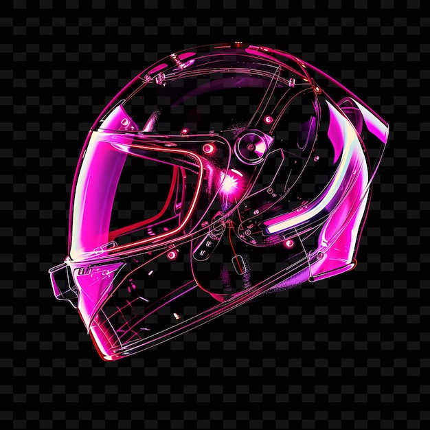 PSD helmet with a protective design made with clear polycarbonat png unique neon fashion clothing