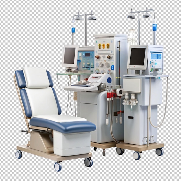 Hemodialysis kidney transplantation hospital stag isolated on transprent background