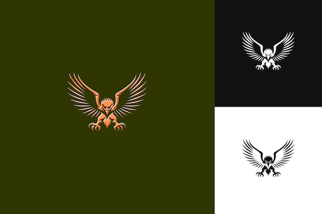 Heraldic Eagle Logo With Wings and Talons for Decoration Wit Abstract Vector Design Collections