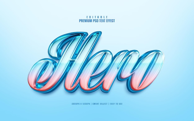 Hero 3d editable premium psd text effect