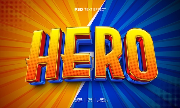 Hero 3D editable text effect