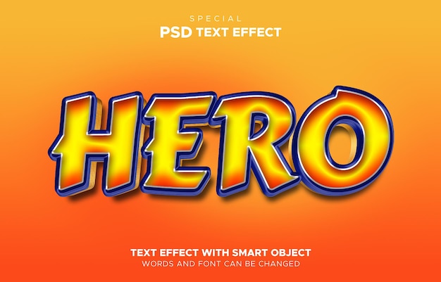 Hero adventure king effect text smart object